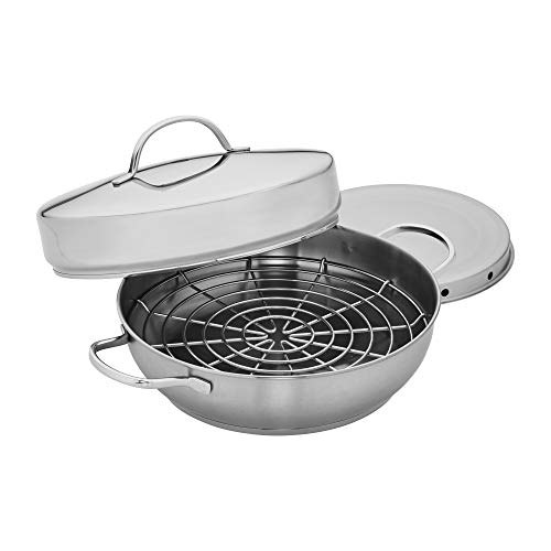 Demeyere 4pc Stainless Steel Stovetop Smoker Set, Resto Series Edelstahl-Räucherset, Silber, 11.5" von demeyere