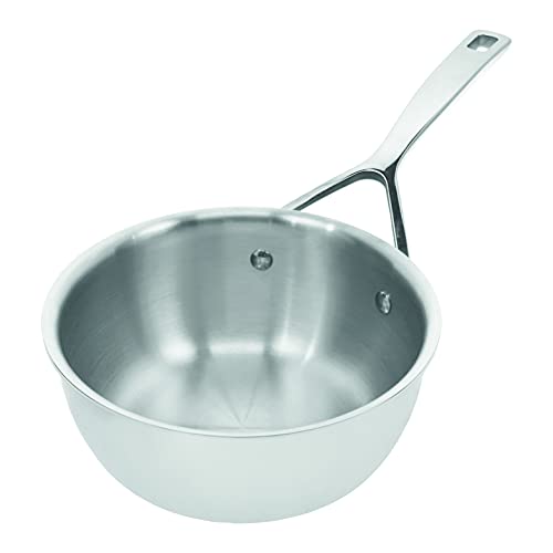 Demeyere Essential 5 Hochwertiger Braeter fuer Induktion und Backofen, konisch geformte Stielkasserolle aus pflegeleichtem 5-lagigem Edelstahl mit 30 Jahren Qualitaets-Garantie, 20 cm gross von demeyere