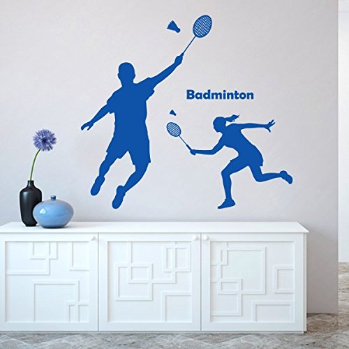 denoda® Badminton - Wandtattoo Grau 110 x 100 cm (Wandsticker Wanddekoration Wohndeko Wohnzimmer Kinderzimmer Schlafzimmer Wand Aufkleber) von denoda