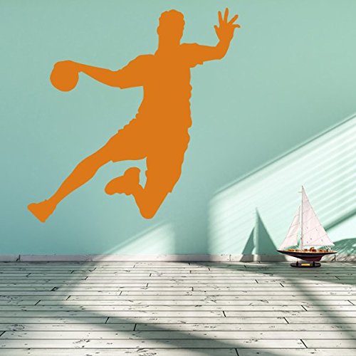 denoda® Handballer - Wandtattoo Hellorange 100 x 101 cm (Wandsticker Wanddekoration Wohndeko Wohnzimmer Kinderzimmer Schlafzimmer Wand Aufkleber) von denoda