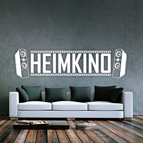 denoda® Heimkino - Wandtattoo Hellgrau 96 x 25 cm (Wandsticker Wanddekoration Wohndeko Wohnzimmer Kinderzimmer Schlafzimmer Wand Aufkleber) von denoda