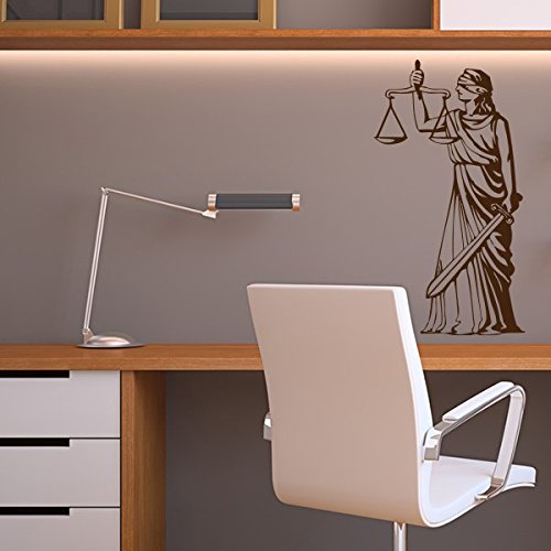 denoda® Justitia - Wandtattoo Schwarz 50 x 90 cm (Wandsticker Wanddekoration Wohndeko Wohnzimmer Kinderzimmer Schlafzimmer Wand Aufkleber) von denoda