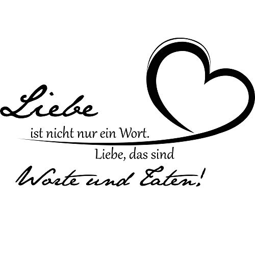 denoda® Liebe ist Nicht nur EIN Wort - Wandtattoo Schwarz 86 x 50 cm (Wandsticker Wanddekoration Wohndeko Wohnzimmer Kinderzimmer Schlafzimmer Wand Aufkleber) von denoda