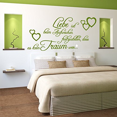 denoda® Liebe ist beim aufwachen festzustellen...- Wandtattoo Schwarz 206 x 100 (Wandsticker Wanddekoration Wohndeko Wohnzimmer Kinderzimmer Schlafzimmer Wand Aufkleber) von denoda