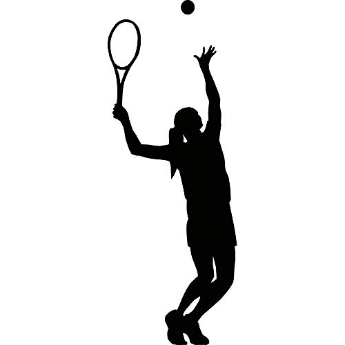 denoda® Tennisspielerin - Wandtattoo Schwarz 50 x 134 cm (Wandsticker Wanddekoration Wohndeko Wohnzimmer Kinderzimmer Schlafzimmer Wand Aufkleber) von denoda