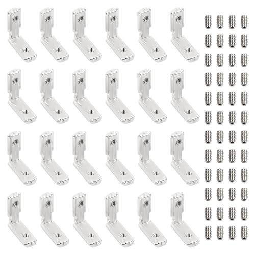 24 Stück Winkelverbinder Kleine Winkel Metall Eckwinkel Holzverbinder Metallwinkel Montagewinkel Eckverbinder Möbelbau Eisenwinkel 90 Grad (2020 M5) von dentedeleao