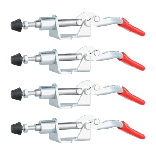 dentedeleao 4 Stück Kniehebelspanner Schnellspanner Set Push Pull Toggle Clamp Waagrechtspanner Push Pull Action Handwerkzeug Leichtes Schnellspannwerkzeug für Maschinenbetrieb, Zimmerei, Schweißen von dentedeleao