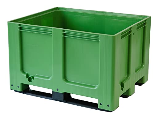 3er Pack Bigbox grün 1200x1000x760 mm geschlossen mit 3 Kufen von der ROLLENDE SHOP