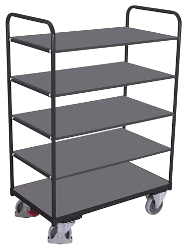 Cordes - Etagenwagen 1260x800x1530 mm mit 5 Ladeflächen anthrazit von der ROLLENDE SHOP