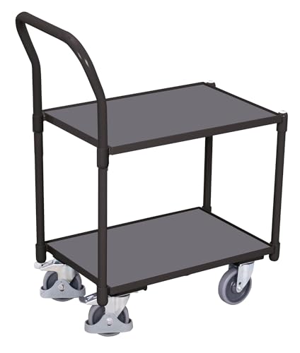 Cordes - Eurokasten-Etagen-Roller 605x410 mm mit Bodenplatte und Rohrschiebebügel anthrazit von der ROLLENDE SHOP