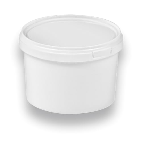 Eimer mit Deckel 0,5 Liter weiß 10er Pack von der ROLLENDE SHOP