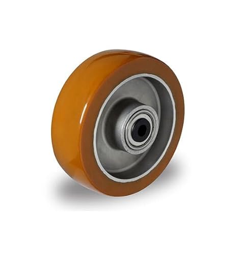 Einbaurad 100 mm Polyurethan braun "Alu" von der ROLLENDE SHOP