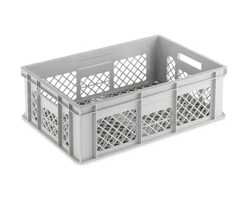 Gläserkiste 600x400x200 mm grau von der ROLLENDE SHOP