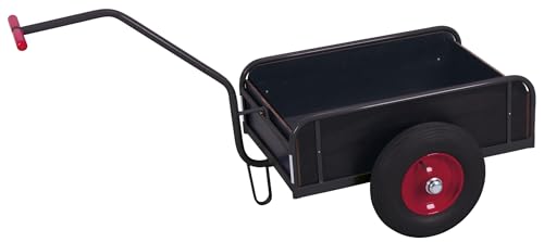 Handwagen 805x535 mm mit Luftbereifung und Wänden anthrazit von der ROLLENDE SHOP