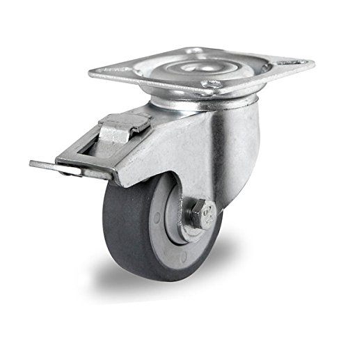 Lenkrolle mit Feststeller 50 mm Thermoplastischen Gummi "Apparaterolle" von der ROLLENDE SHOP