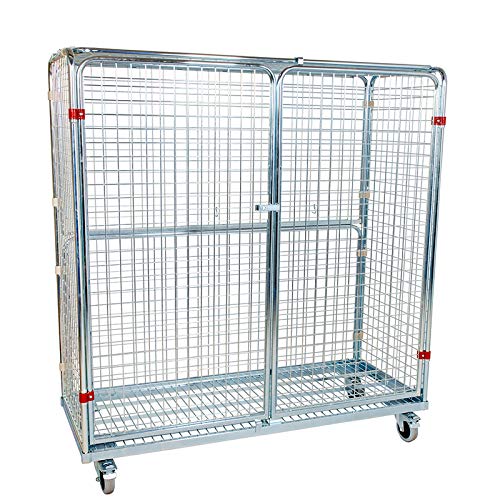 Rollbehälter 1500 x 620 mm Höhe 1490 mm verzinkt "Antidiebstahl" von der ROLLENDE SHOP