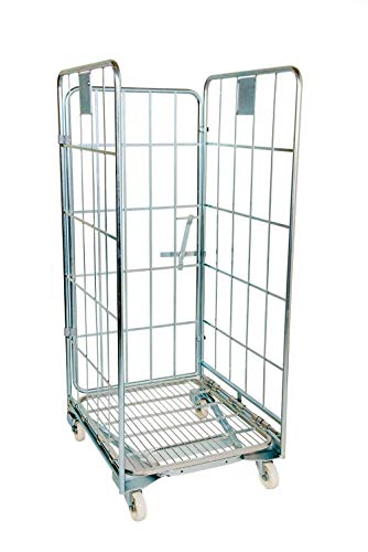 der ROLLENDE SHOP Rollcontainer 700 x 800 mm Höhe 1665 mm 3-seitig verzinkt nestbar, Silber, Klappbar, Eisen, Container der ROLLENDE SHOP Rollcontainer 700 x 800 mm Höhe 1665 mm 3-seitig verzinkt nestbar, Silber, Klappbar, Eisen, Container von der ROLLENDE SHOP