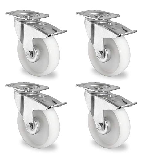 Rollensatz 4 Lenkrollen mit Feststeller 100 mm Polypropylen von der ROLLENDE SHOP