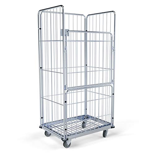 Wäschewagen 850x630x1750 mm 4-seitig mit Stahlboden von der ROLLENDE SHOP