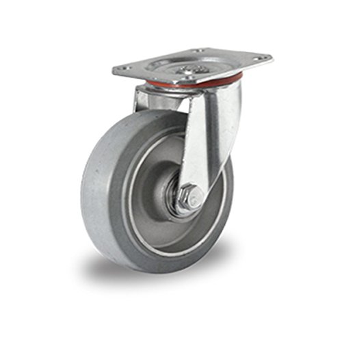 Lenkrolle 125 mm Elastik grau "Alu" Lenkrolle 125 mm Elastik grau "Alu" von der ROLLENDE SHOP