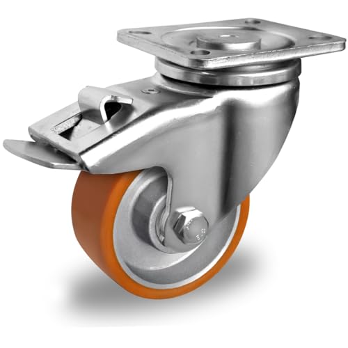 der ROLLENDE SHOP - Lenkrolle mit Feststeller 125 mm Polyurethan "Schwerlast medium" von der ROLLENDE SHOP