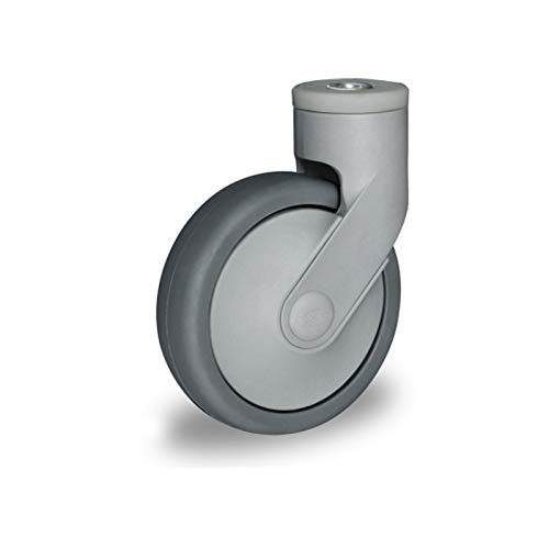 der ROLLENDE SHOP - Lenkrolle mit Rückenloch 100 mm Thermoplastisches Elastomer - Serie CARA von der ROLLENDE SHOP