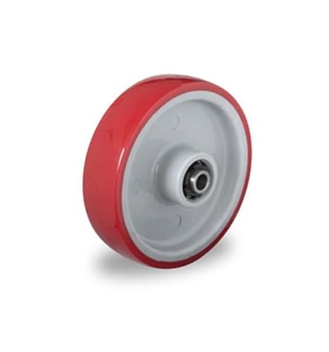 Einbaurad 100 mm Polyurethan rot von der ROLLENDE SHOP