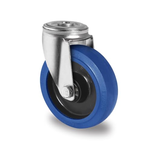 Lenkrolle mit Rückenloch 100 mm Elastik "Blue Wheels" Lenkrolle mit Rückenloch 100 mm Elastik "Blue Wheels" von der ROLLENDE SHOP