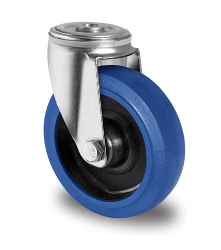 Lenkrolle mit Rückenloch 100 mm Elastik "Blue Wheels" von der ROLLENDE SHOP