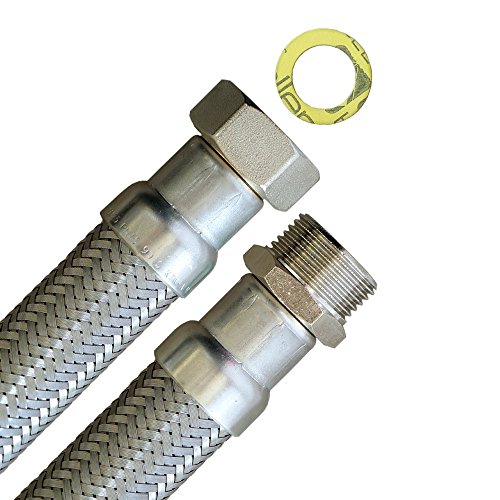 Flexschlauch 1 Zoll ÜM x 1 Zoll AG, hoch flexibler Panzerschlauch DN25 mit Trinkwasserzulassung Flexschlauch 1 Zoll ÜM x 1 Zoll AG, hoch flexibler Panzerschlauch DN25 mit Trinkwasserzulassung von der-Schlauchfritze.de