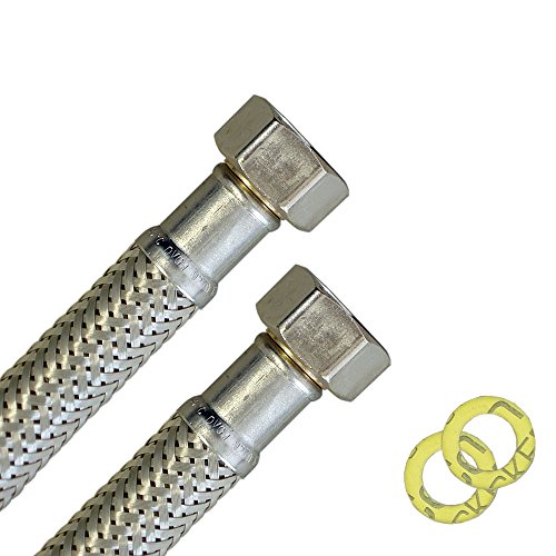 H2O-Flex® Panzerschlauch 1/2"ÜM x 1/2"ÜM, Flexschlauch DN13 für Sanitär mit Trinkwasserzulassung, 30cm-2m von H2O-Flex