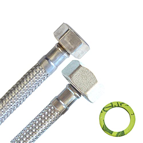Panzerschlauch 1/2"ÜM x 3/4"ÜM (DN8) für Trink- oder Nutzwasser von H2O-Flex