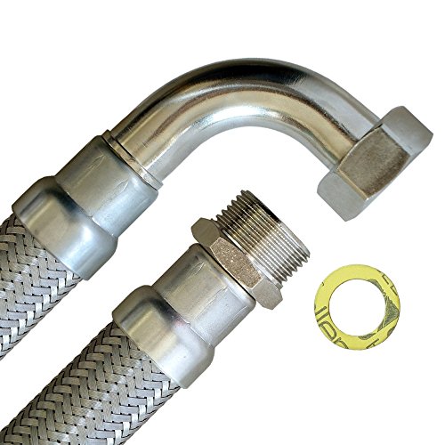 Panzerschlauch 1"AG x 1"ÜM Bogen - Flexschlauch DN25 mit Trinkwasserzulassung Panzerschlauch 1"AG x 1"ÜM Bogen - Flexschlauch DN25 mit Trinkwasserzulassung von der-Schlauchfritze.de