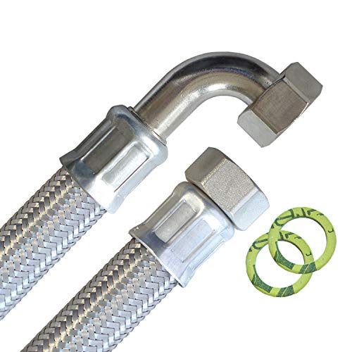 Panzerschlauch 3/4"ÜM x 3/4"ÜM Bogen, Flexschlauch DN19 mit Edelstahlumflechtung Panzerschlauch 3/4"ÜM x 3/4"ÜM Bogen, Flexschlauch DN19 mit Edelstahlumflechtung von H2O-Flex