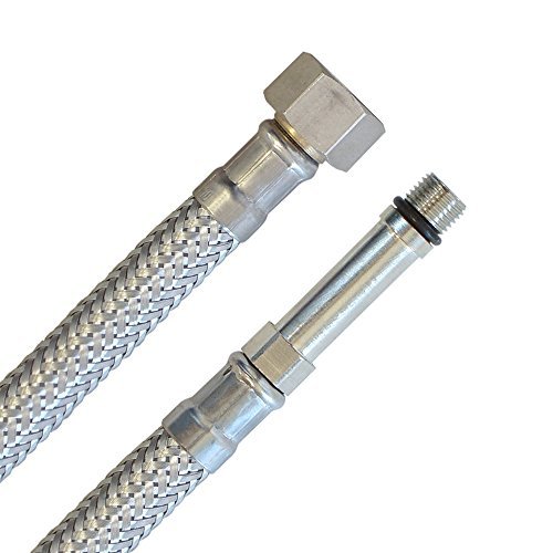 H2O-Flex® Panzerschlauch 3/8" Überwurfmutter (ÜM/IG) x M10x1 AG lang 200mm Flexschlauch DN8 Armatur Anschlussschlauch Verbindungsschlauch Wasserzulauf Schlauch mit Trinkwasserzulassung… von H2O-Flex