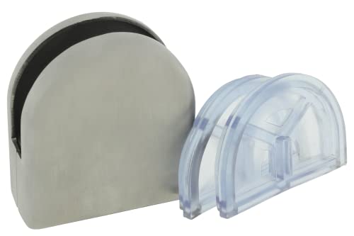 1 x Glashalter aus Edelstahl für 6 mm Glas abgerundet 58x55x25mm Glasklemme Klemmhalter Glasplattenhalter von der kleine Handwerker