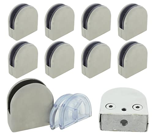 10 x Glashalter aus Edelstahl für 6 mm Glas abgerundet 58x55x25mm Glasklemme Klemmhalter Glasplattenhalter 10 x Glashalter aus Edelstahl für 6 mm Glas abgerundet 58x55x25mm Glasklemme Klemmhalter Glasplattenhalter von der kleine Handwerker