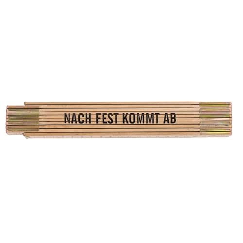 Zollstock 200cm aus Holz mit verschiedenen Spruch: "Nach fest kommt ab" Geschenkidee von der kleine Handwerker