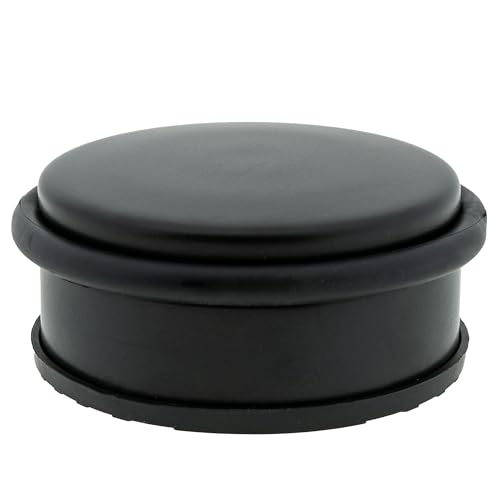 der kleine Handwerker 1 x Türstopper Türpuffer Türhalter rund Ø 104 mm x H 45 mm 1,1 kg rutschfeste gummierte Unterseite umlaufender Gummiring mattschwarz von der kleine Handwerker