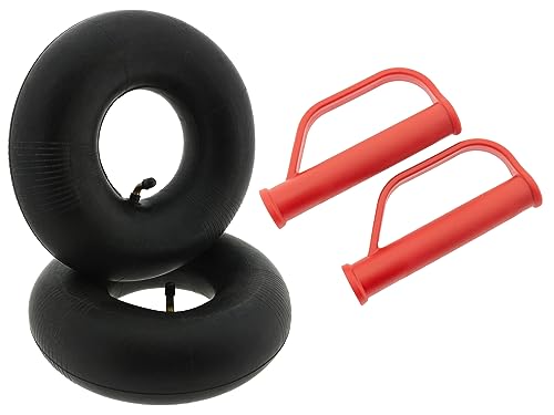 der kleine Handwerker Sackkarren Set Wartung 2 x Sicherheitsgriffe 25 mm + 2 x Schlauch 3.00-4 260x85 TR87 Ventil abgewinkelt für Stapelkarre Treppensteiger von der kleine Handwerker