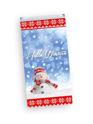 1000 Faltenbeutel Brötchentüten "Hallo Winter" 16 + 6 x 32 cm gefädelt von der-verpackungs-profi