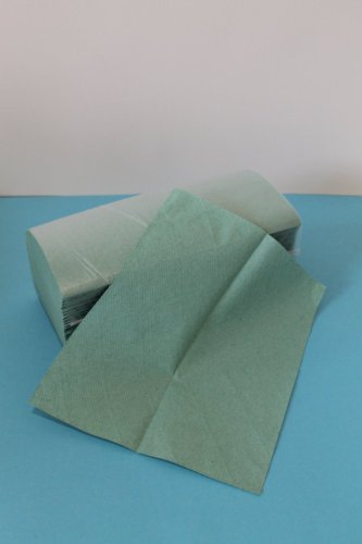 5000 Papierhandtücher 1 lagig 25 x 23 cm grün ZZ-Falz Falthandtücher Handtuchpapier Einmalhandtücher von der-verpackungs-profi