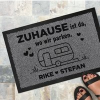 Camping Personalisierte Fußmatte Mit Namen Und Wohnwagen | Indoor Outdoor Türmatte Geschenk Camper von derBandshop