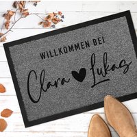 Willkommen Paar Personalisierte Fußmatte Mit Namen Und Herz | Indoor Outdoor Türmatte Geschenk Einzug Hochzeit von derBandshop