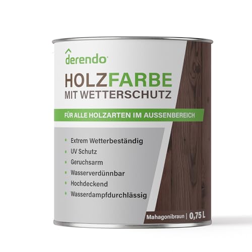 derendo Holzfarbe braun außen wetterfest Wetterschutzfarbe holz 750ml RAL 8016 seidenglänzend Holzlack Außenbereich Holzschutzlasur hohe Deckkraft derendo Holzfarbe braun außen wetterfest Wetterschutzfarbe holz 750ml RAL 8016 seidenglänzend Holzlack Außenbereich Holzschutzlasur hohe Deckkraft von derendo