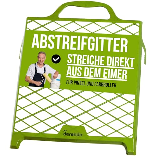 Derendo Abstreifgitter 10 Liter Abstreichgitter für Wandfarbe 29x27cm, Farbgitter Kunststoff Profi Malergitter für herkommliche Farbeimer 1er, 2er und 3er Set (2 Stück) von derendo
