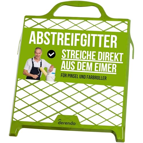 Derendo Abstreifgitter 10 Liter Abstreifgitter für Wandfarbe, Farbgitter Kunststoff Profi Malergitter für herkommliche Farbeimer 1er, 2er und 3er Set (2) von derendo