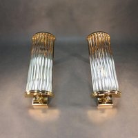 1 Von 2 Art Deco Lampe 34 X 12 cm Vintage Kino Fassungen Retro Wandleuchte Feuervergoldet Mit Neun Glasstäben Antik Wandlampe 1 Von 2 Art Deco Lampe 34 X 12 cm Vintage Kino Fassungen Retro Wandleuchte Feuervergoldet Mit Neun Glasstäben Antik Wandlampe von derlampendealer