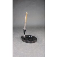 Antiker Stiftehalter Retro Füllfederhalter Made in Germany Nachtschwarzer Naturstein 1961 Vintage Schreibset Bleistifhalter von derlampendealer