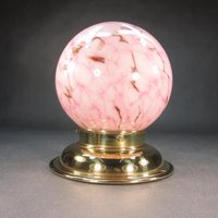 Art Deco Deckenlampe Antik Hängelampe Vintage Flurlampe Kugel Glasschirm Deckenleuchte Antike Messing/Glas Lampe Esstisch von derlampendealer